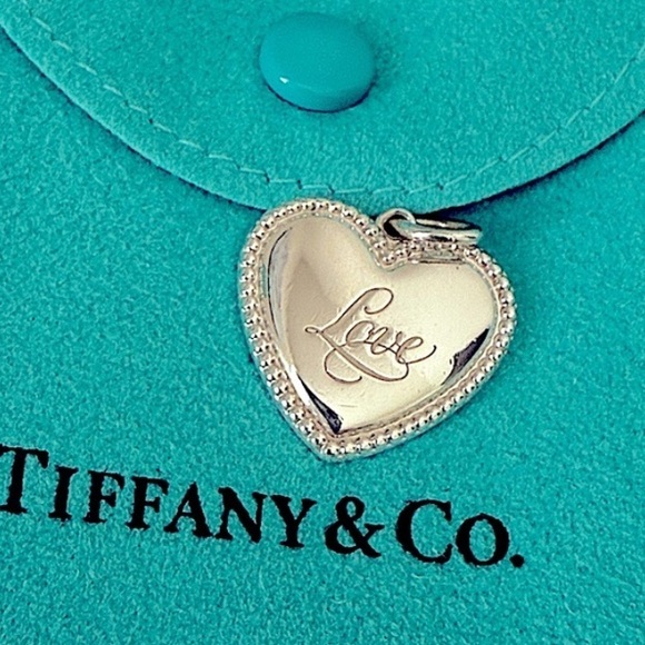 Tiffany & Co. Jewelry - 🩵Vintage Tiffany & Co. LOVE Heart - Beaded Edge Milgrain Pendant - FINAL PRICE